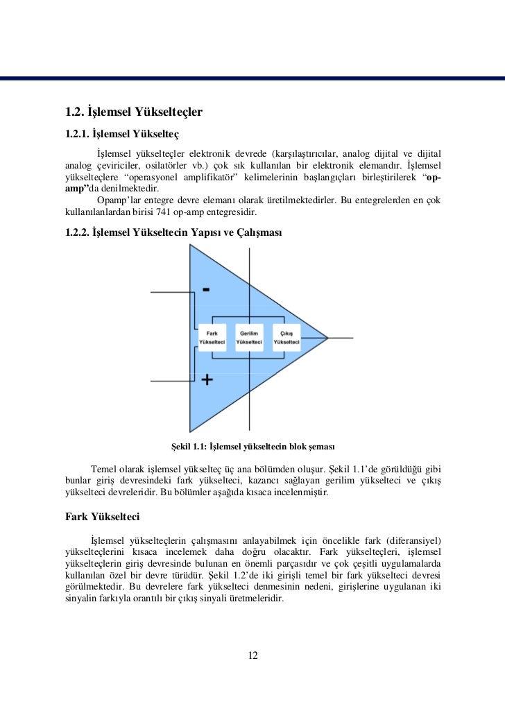 Elektronik devrelerde ana elemanlardan biri olarak diferansiyel amplifikatör 20